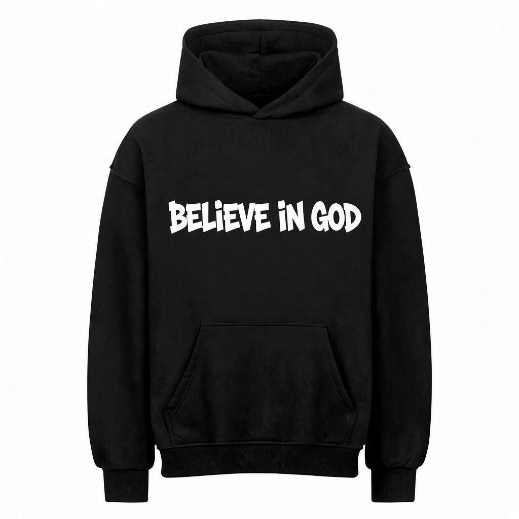 BELIEVE IN GOD BLACK HOODIE